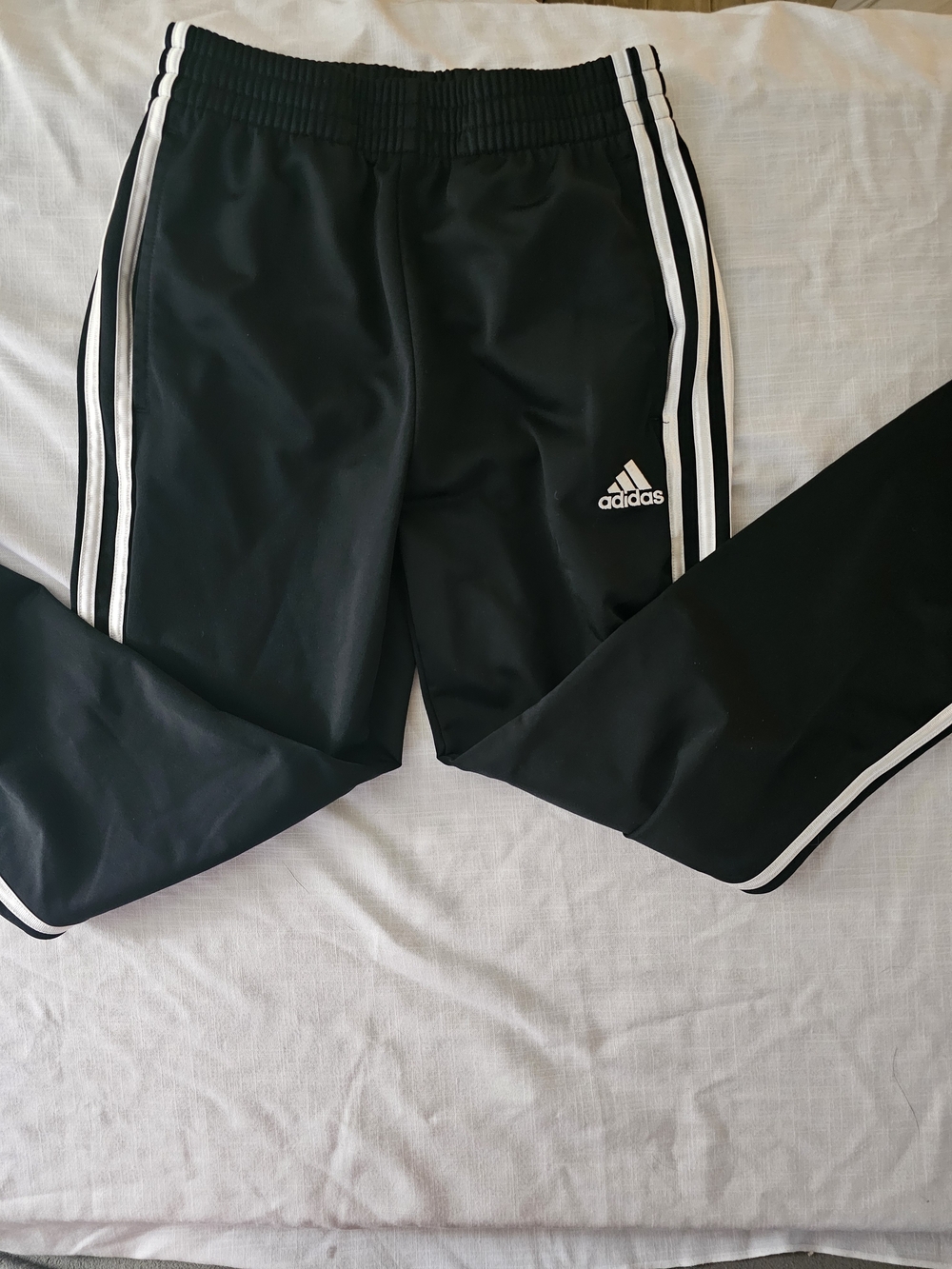 adidas Black Joggers with White Side Stripes